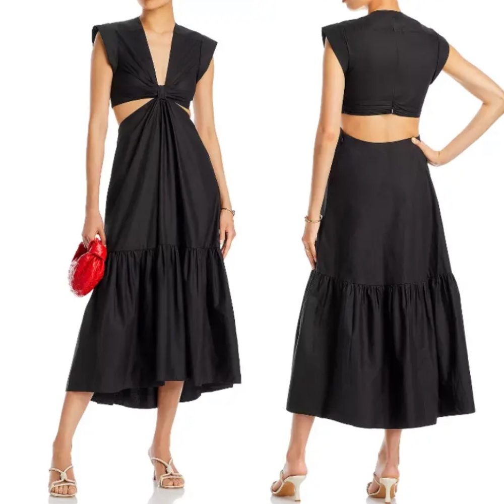 NWT Jason Wu Maroon Holiday Dress with Cut Outs - Picture 3 of 7